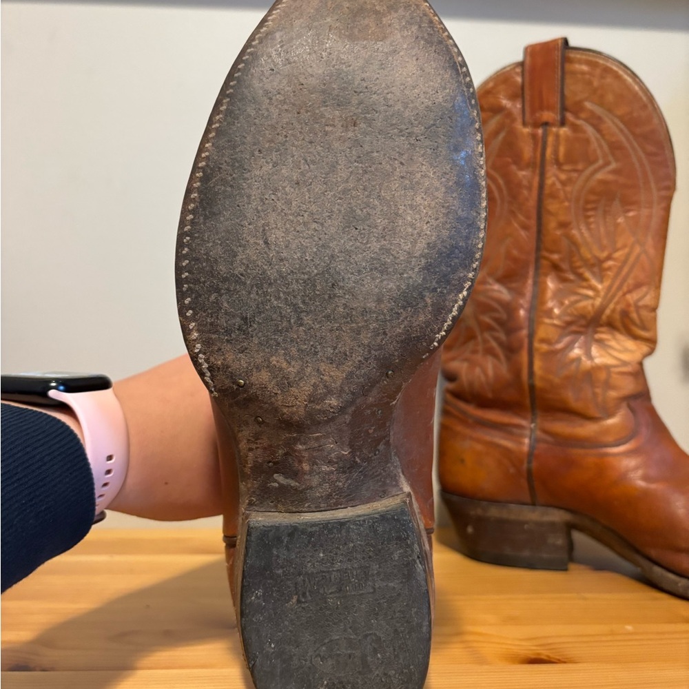 Justin Boots Tan Leather Western Boots